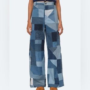 Sea NY Denim Patchwork Flare Jeans